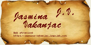 Jasmina Vakanjac vizit kartica